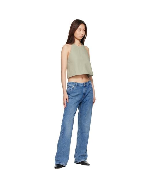 Wardrobe NYC Blue Clean Backless Halter Top