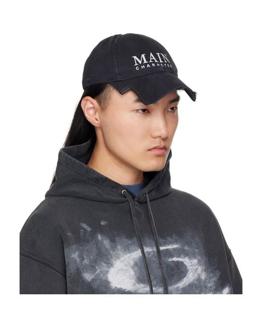 Balenciaga Blue Faded Cotton Drill Cap for men
