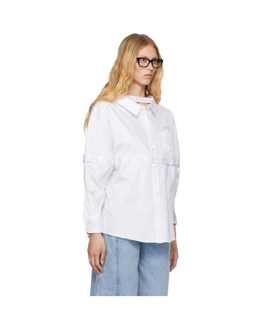 ROKH White Multi Button Broken Shirt