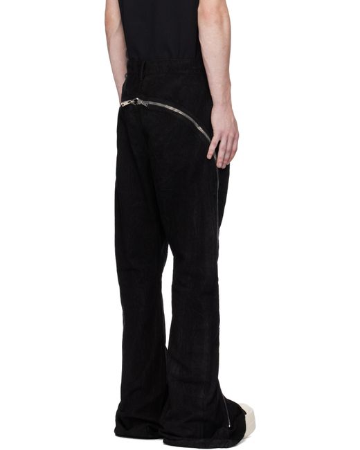 【RICK OWENS】 Porterville Bolan Banana トラウザーズ Black Porterville Bolan Banana Jeans by Rick Owens on Sale