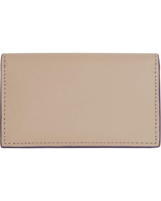 Marni Purple Burgundy Saffiano Card Holder for men