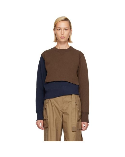 Sacai Brown Sponge Sweat Sweatshirt