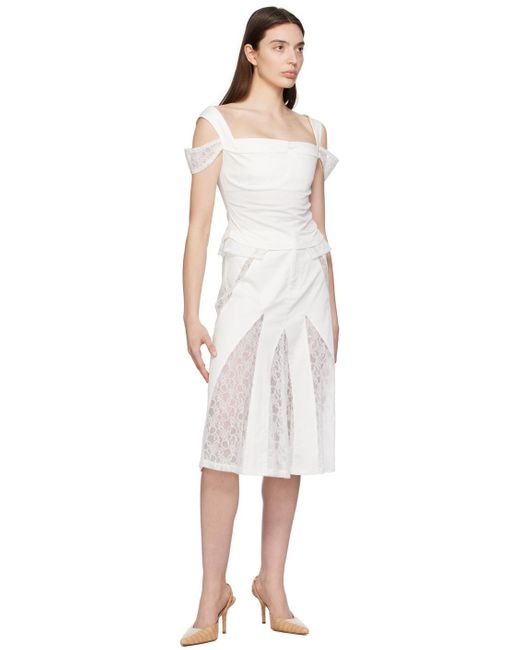 Miaou White Anita Midi Skirt