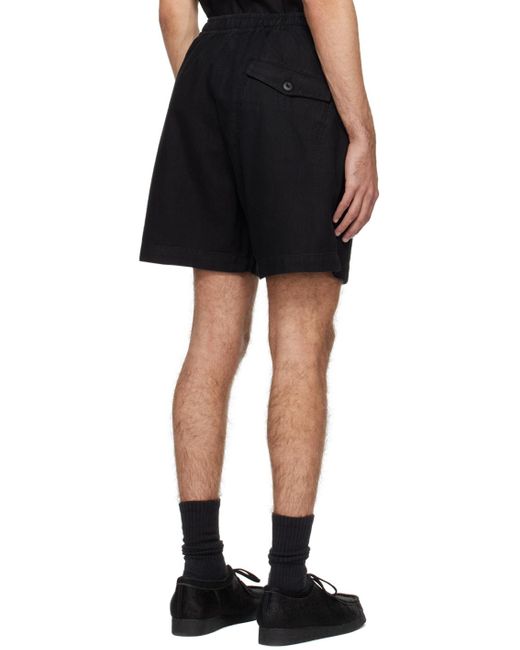 Maharishi Black Asym Shorts for men
