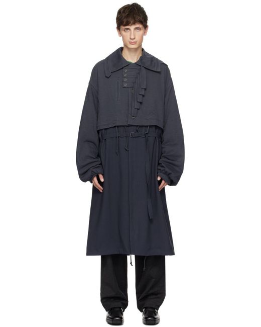 Kiko Kostadinov Gray Hecuba Coat in Black for Men | Lyst 