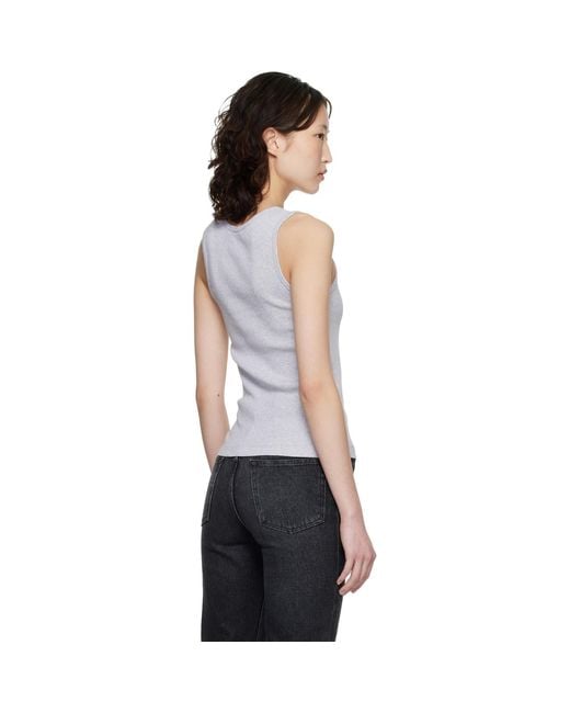 Maison Kitsuné Black Baby Fox Ribbed Tank Top