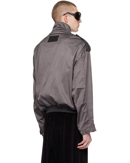 Acne Gray Relaxed Fit Bomber Jacket for men