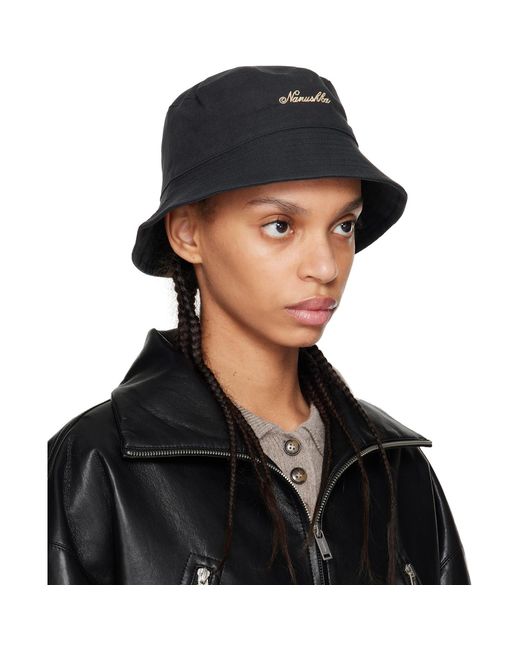 Nanushka Black Caran Bucket Hat