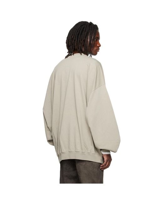 Rick Owens Gray Tower Hun Crewneck Sweatshirt for men