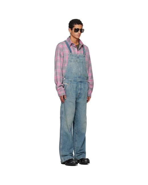 DIESEL Black D-Framu-U Denim Overalls for men