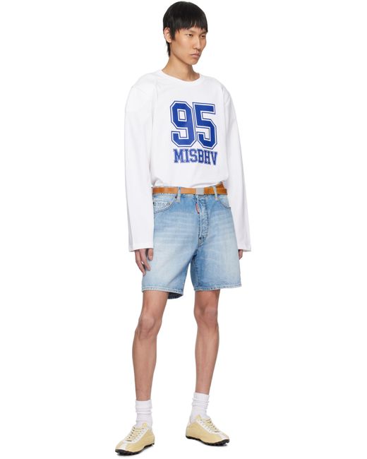 メンズ M I S B H V ホワイト 95 長袖Tシャツ Blue