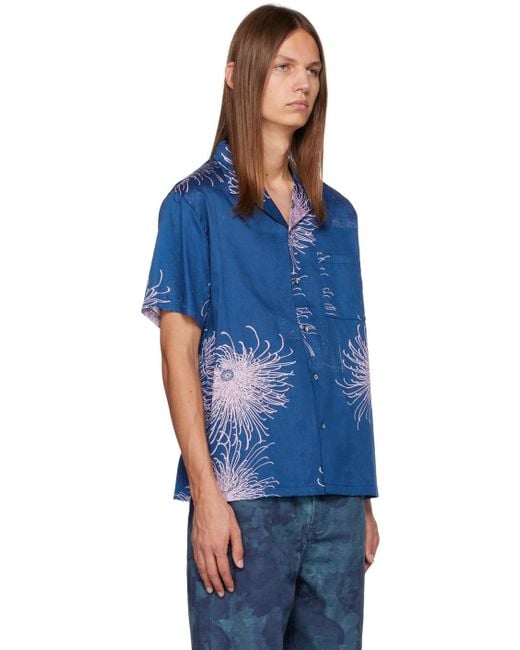 DOUBLE RAINBOUU Blue Printed Shirt for men