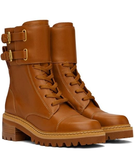 See By Chloé Brown Tan Mallory Boots
