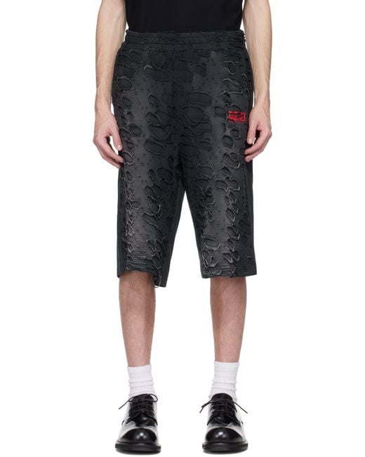 メンズ DIESEL ブラック P-Echio-R1 ショートパンツ Black