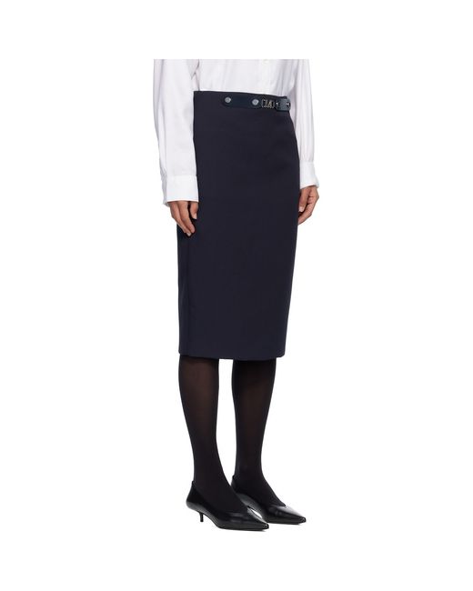 Max Mara Blue Satrapo Midi Skirt