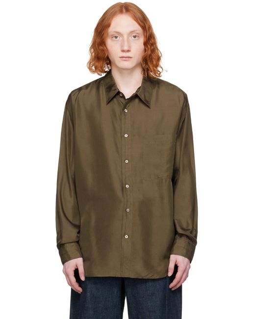 Lemaire Brown Loose Shirt for men