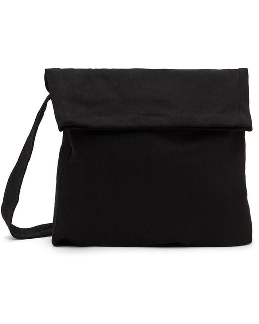 Our Legacy Black Washed Denim Sling Messenger Bag for men