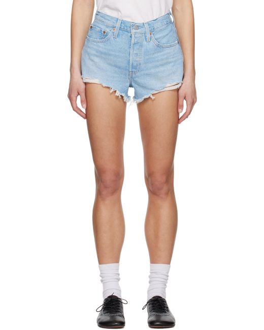 Short 501 Bleu En Denim À Taille Haute Levi's en coloris Blue