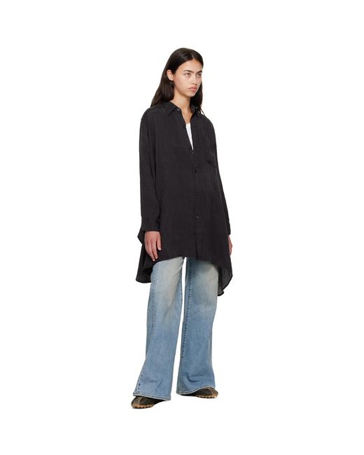 R13 Black Draped Front Shirt