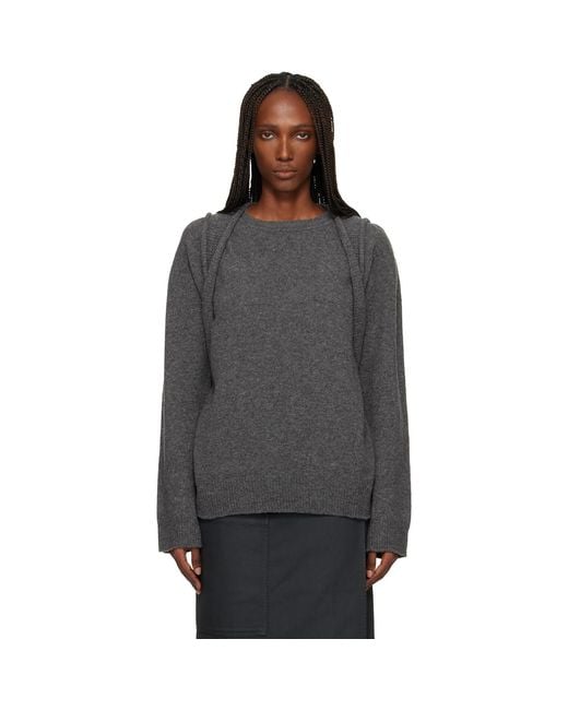 Issey Miyake Gray Backpack Knit Sweater
