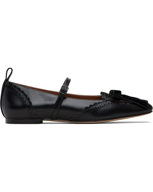 ShuShu/Tong Black Square-Toe Mary Jane Flats