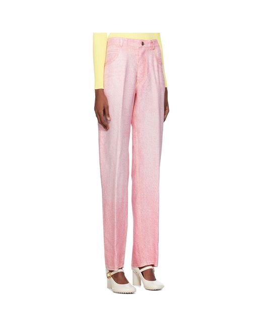 Bottega Veneta Pink & White Printed Trousers