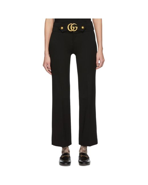 Gucci Black GG Belted Flare Pants