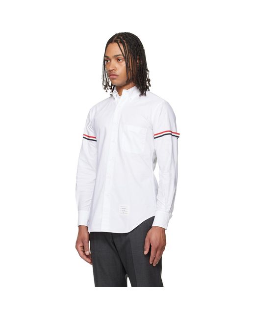 Thom Browne White Oxford Rwb Armband Shirt for men