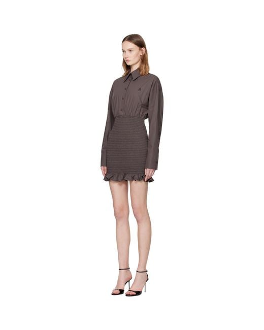 The Attico Black Popeline Minidress