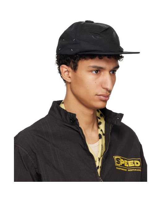 Maison Margiela Black Coated Cotton Cap for men