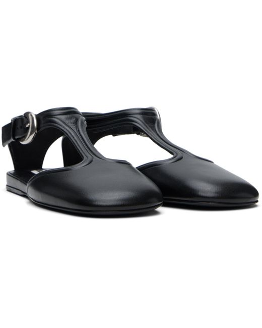 Jil Sander Black Mary Jane Ballerina Flats