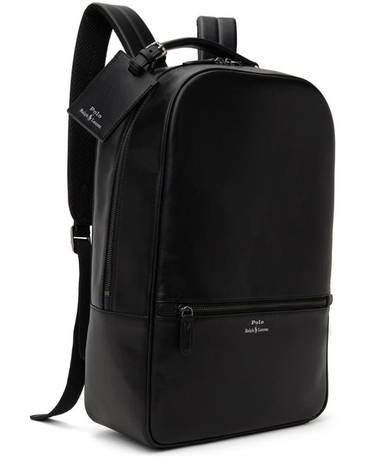Polo Ralph Lauren Black Leather Backpack for men
