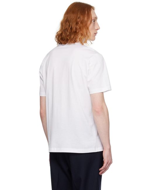 Brioni White Embroidered T-shirt for men