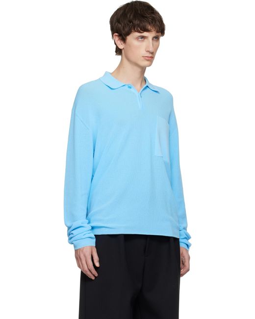 Jacquemus Blue 'Le Polo Tricot' Polo for men