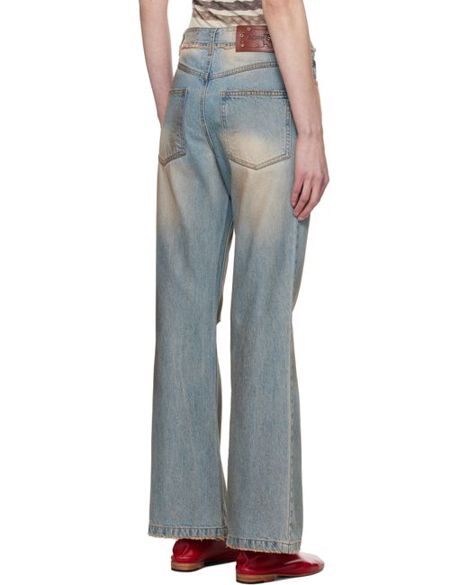 ANDERSSON BELL Black Deconstructed Dirty Wash Bootcut Jeans