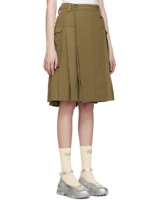 Simone Rocha Natural Pleated Skirt