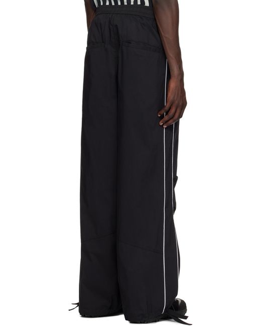 メンズ Rhude ブラック パイピング パラシュート トラックパンツ Black