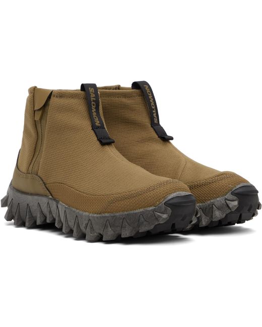 Salomon Black Khaki Snowclog Mid High Top Sneakers for men