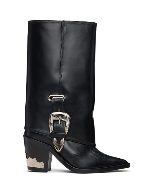 Toga Black Western Style Tall Boots