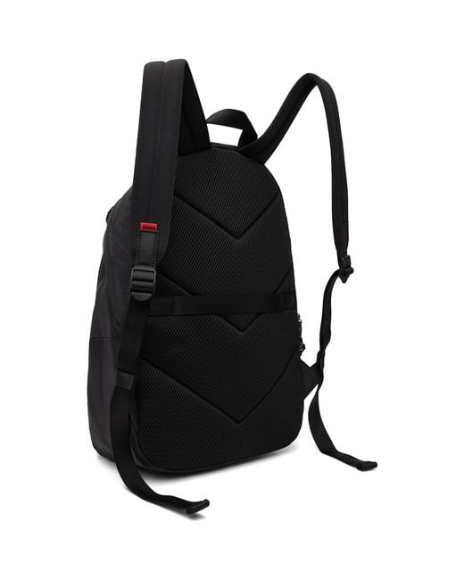 HUGO Black Contrast Logo Backpack for men