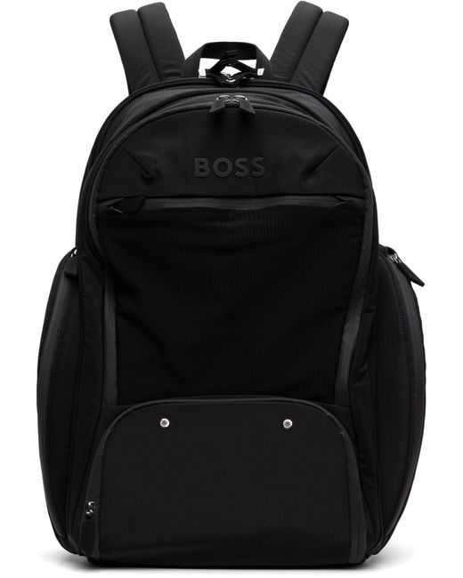 メンズ Boss ブラック ポリッシュド ハードウェア バックパック Black