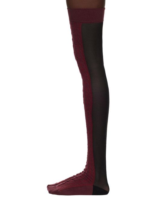 JULIE KEGELS Black Ssense Exclusive Burgundy & Ami Long Socks