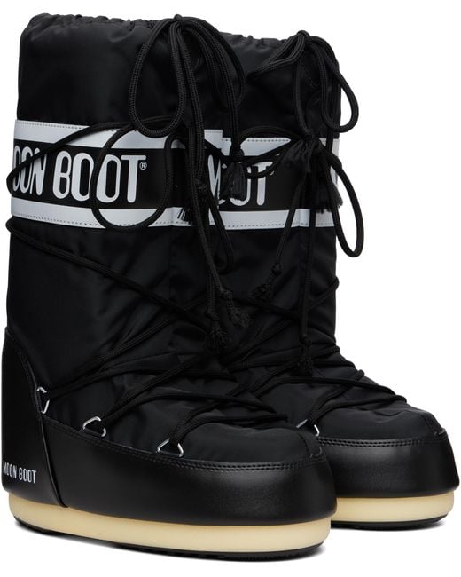 Moon Boot Black Icon Nylon Boots for men