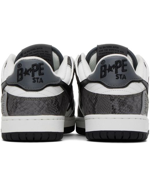 A Bathing Ape Black & Gray Sk8 Sta #1 Sneakers for men