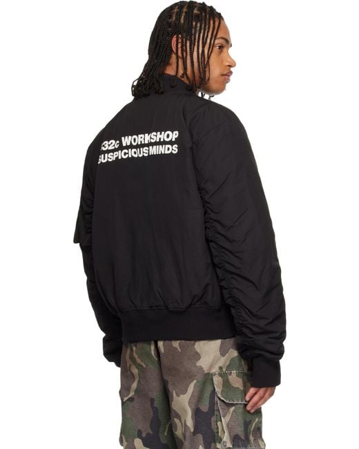 032c Black Suspicious Minds Bomber Jacket for men