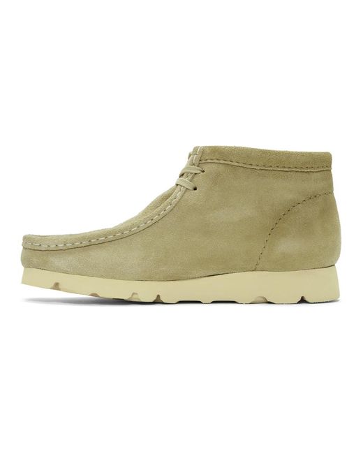 Clarks Beige Beams Edition Suede Wallabee Gtx Boots in Natural for