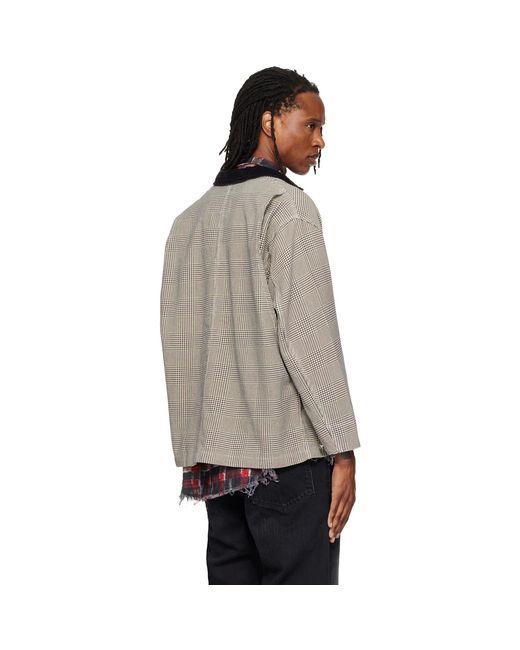 R13 Brown Relaxed Chore Jacket for men