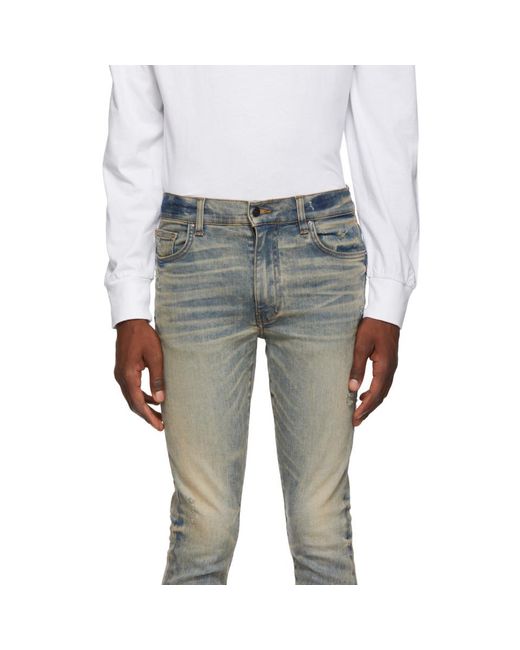 Amiri Denim Indigo Stack Jeans in Blue 