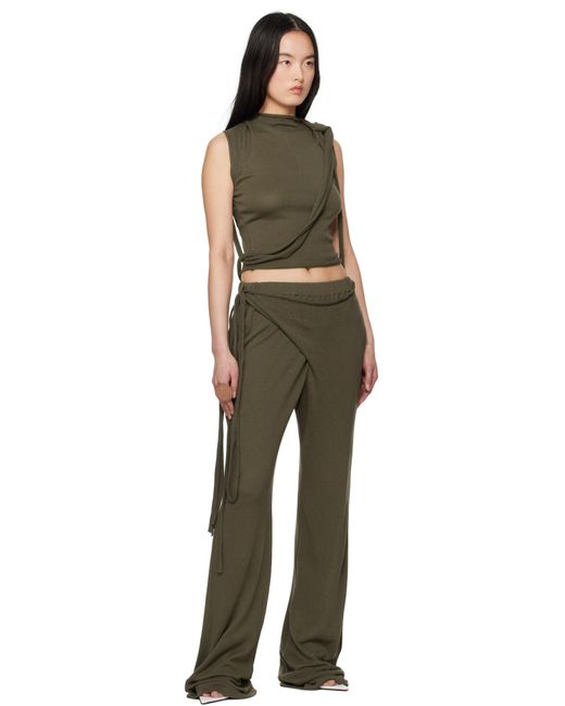 OTTOLINGER カーキ Deconstructed Linen トップス Green