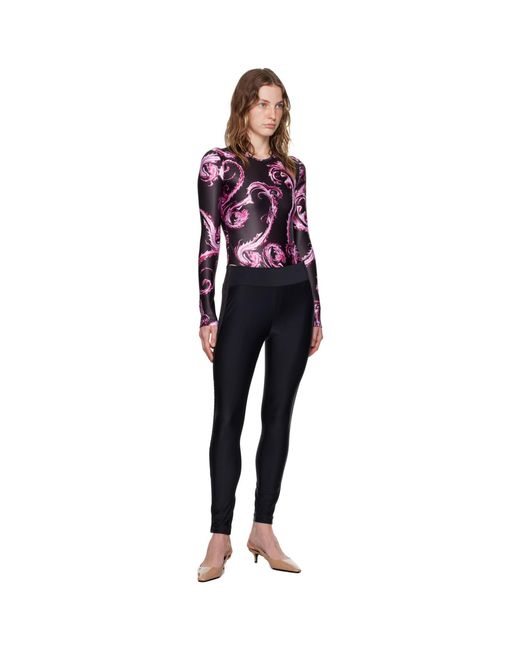 Versace Jeans Couture Black Chromo Couture Bodysuit